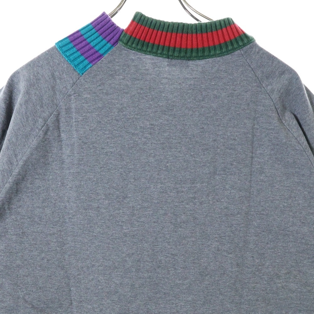 kolor BEACON(カラービーコン) 21SS リブニットドッキング コットン 半袖Tシャツ カットソー グレー 212SBM-T01231
