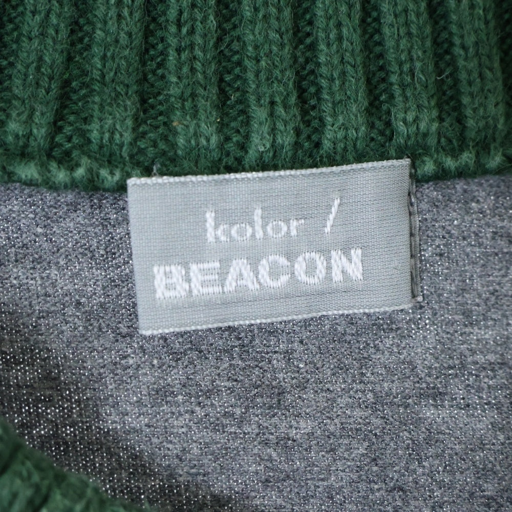 kolor BEACON(カラービーコン) 21SS リブニットドッキング コットン 半袖Tシャツ カットソー グレー 212SBM-T01231