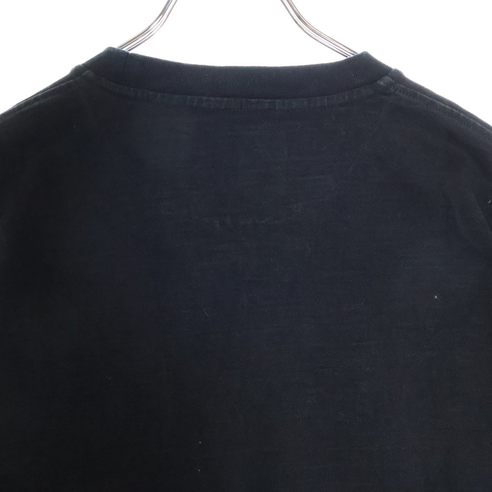 PRADA(プラダ) 裾切替ドローコード ロゴプリント クルーネック 半袖Tシャツ カットソー ブラック UJN742