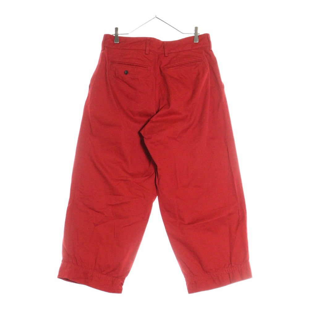 kolor(カラー) 1SS チノクロス パッカリング ワイドパンツ レッド 21SCM-P20111