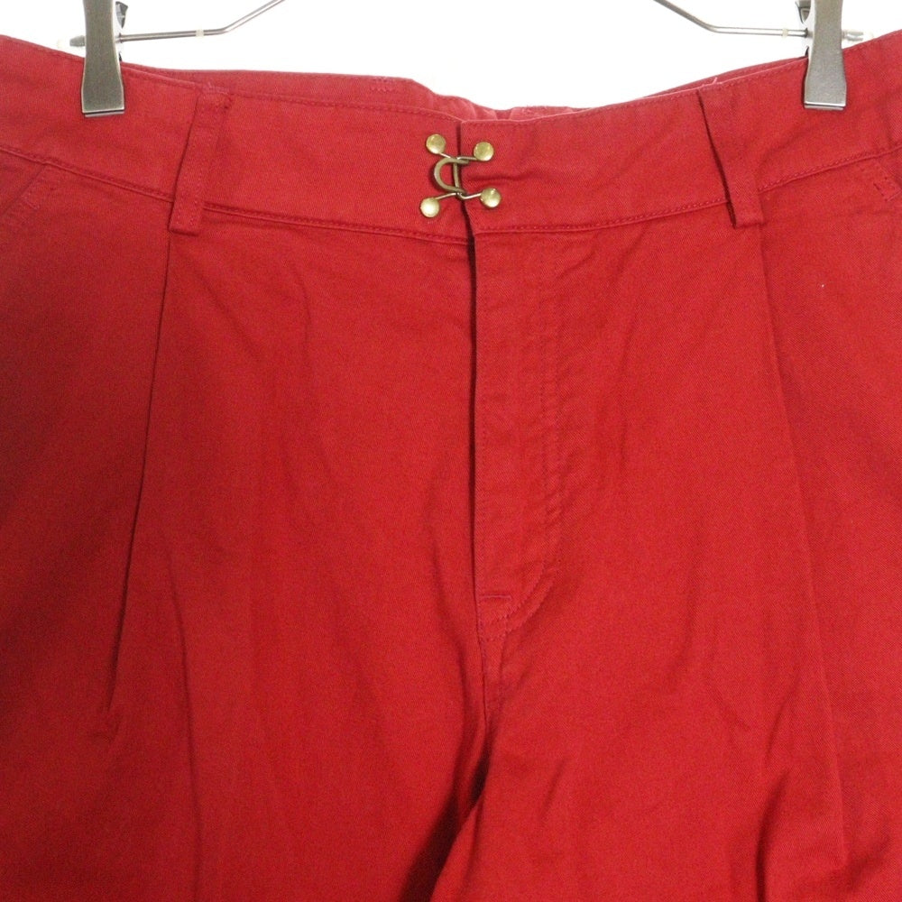 kolor(カラー) 1SS チノクロス パッカリング ワイドパンツ レッド 21SCM-P20111