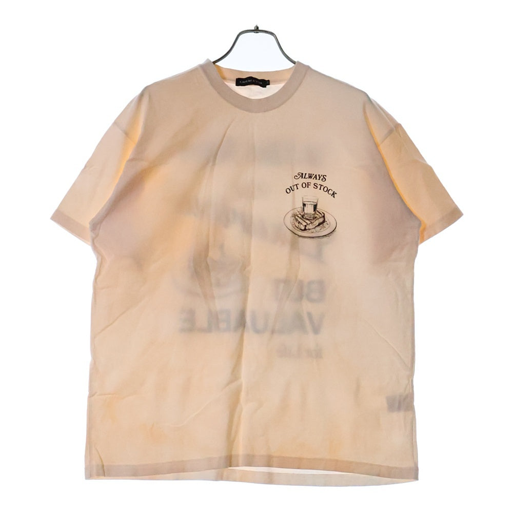 ALWAYS OUT OF STOCK(オールウェイズアウトオブストック) 日本製 両面プリント クルーネック 半袖Tシャツ カットソー ピンク