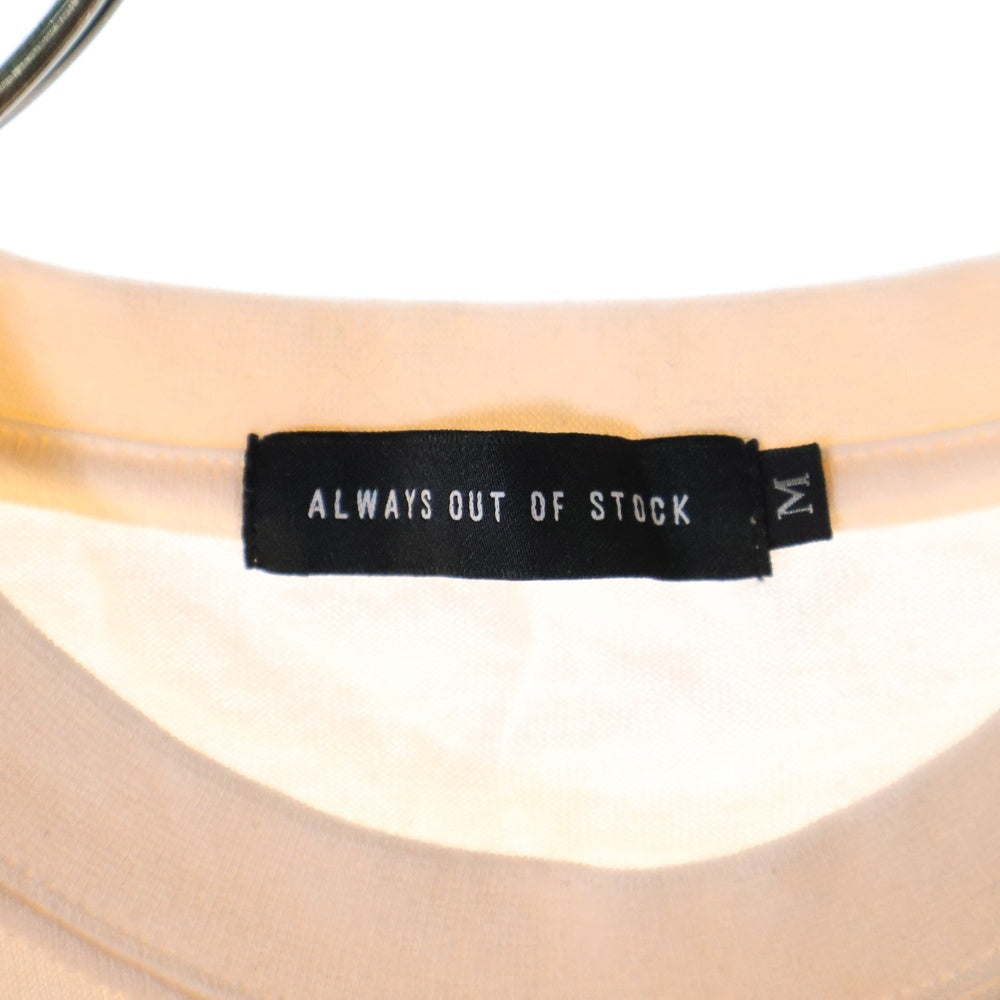 ALWAYS OUT OF STOCK(オールウェイズアウトオブストック) 日本製 両面プリント クルーネック 半袖Tシャツ カットソー ピンク