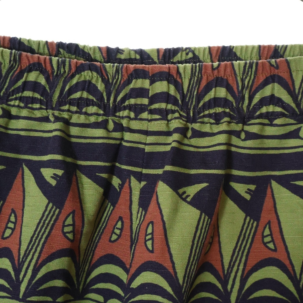 Sasquatchfabrix.(サスクワッチファブリックス) 25SS EASY PANTS PRIMITIVE BORDER イージーパンツ プリミティブボーダー オリーブ 25SS-PA9-015