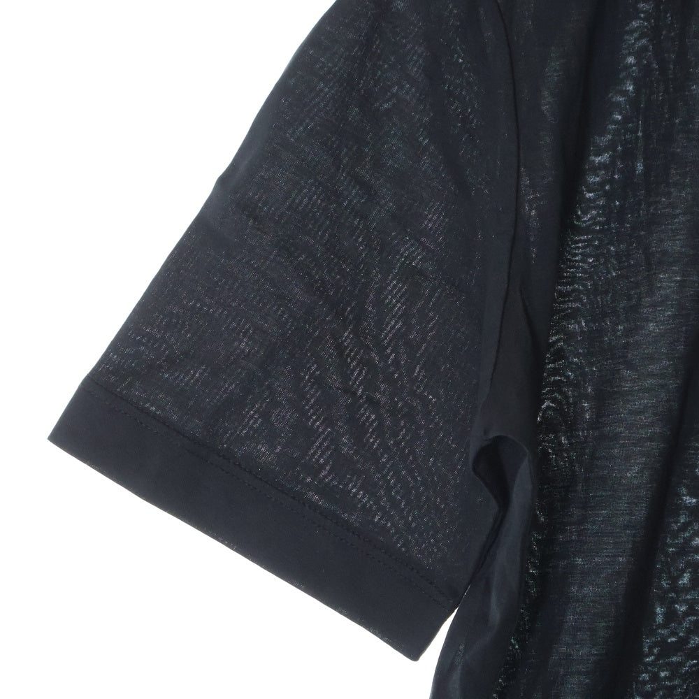PRADA(プラダ) AD2022 クルーネック ショートスリーブ シアー カットソー 半袖 Tシャツ ブラック レディース TDNA976 S221