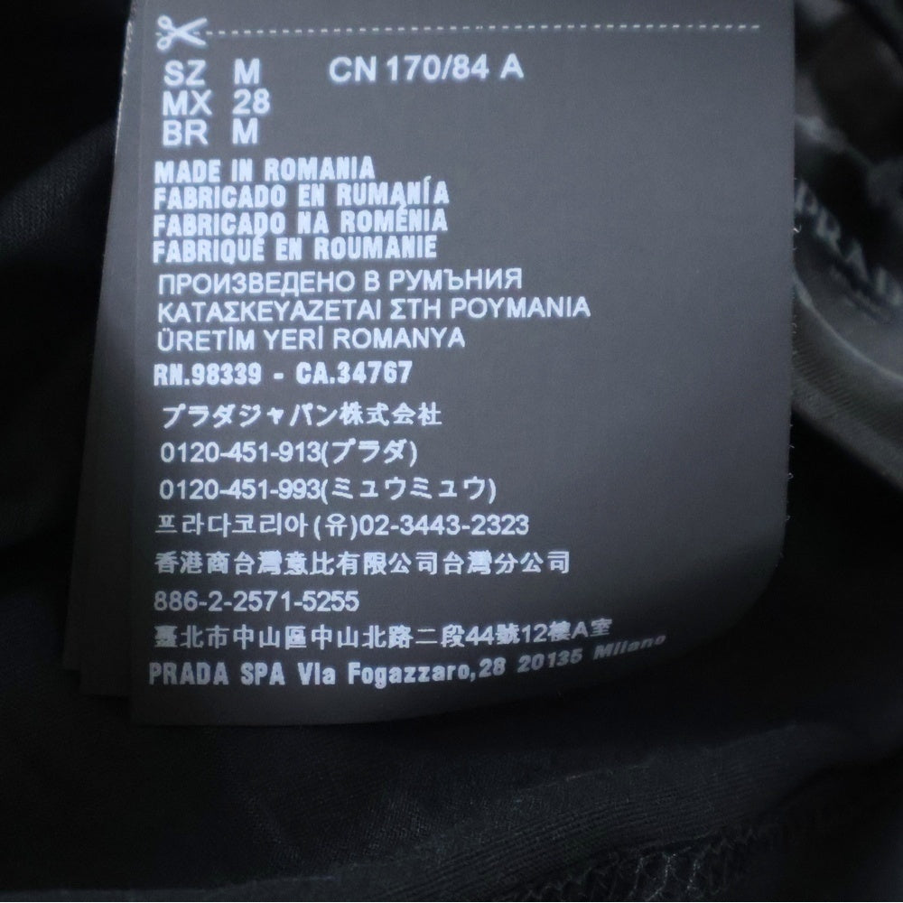 PRADA(プラダ) AD2022 クルーネック ショートスリーブ シアー カットソー 半袖 Tシャツ ブラック レディース TDNA976 S221