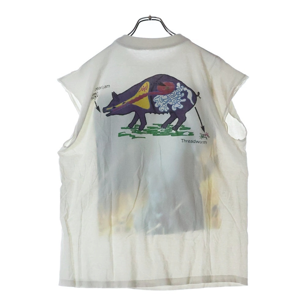 VINTAGE(ヴィンテージ) 90S VINTAGE PEARL JAM 1993 THREADWORM ヴィンテージ パールジャム スレッドワーム カットオフ Tシャツ カットソー ホワイト