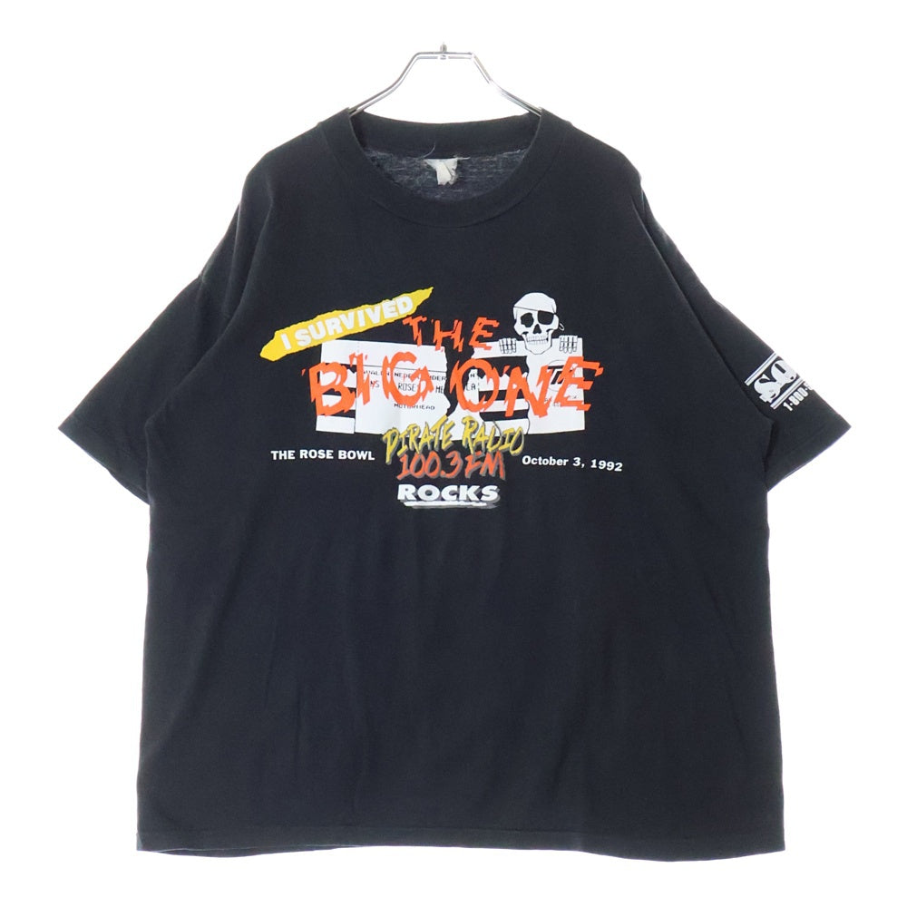 VINTAGE(ヴィンテージ) 90S VINTAGE 1992 MUSIC FESTIVAL PIRATE RADIO GUNS パイレーツラジオ ガンズ 半袖Tシャツ カットソー ブラック