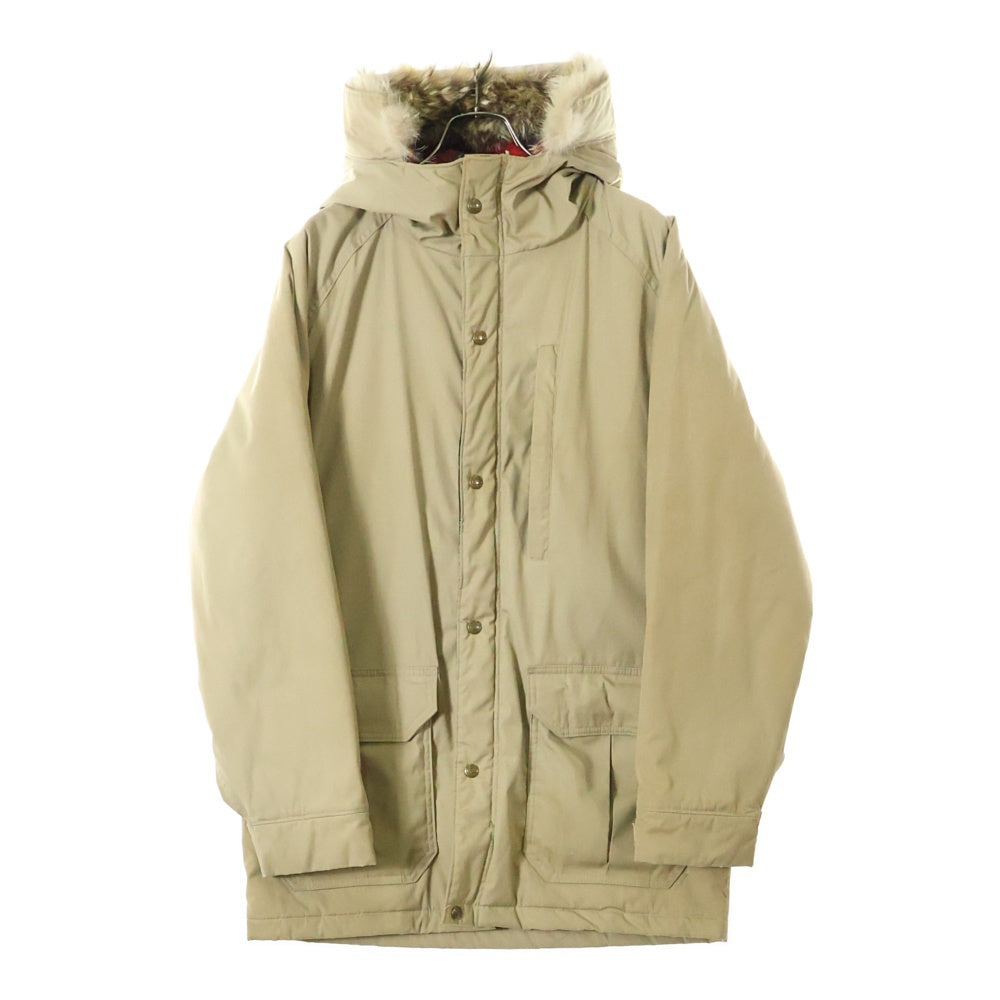 WOOLRICH(ウールリッチ) 70S VINTAGE COYOTE FUR MOUNTAIN PARKA ヴィンテージ 白タグ 裏地タータンチェック コヨーテファー マウンテン フーデッド中綿コート ベージュ