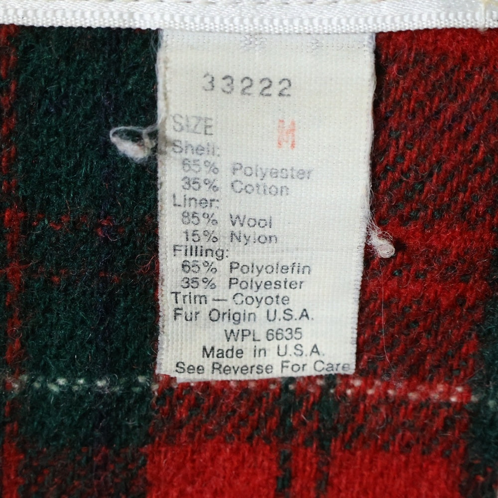 WOOLRICH(ウールリッチ) 70S VINTAGE COYOTE FUR MOUNTAIN PARKA ヴィンテージ 白タグ 裏地タータンチェック コヨーテファー マウンテン フーデッド中綿コート ベージュ