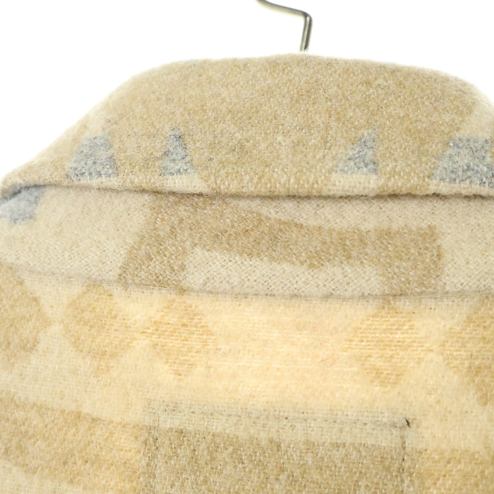 RALPH LAUREN(ラルフローレン) 80-90S VINTAGE NATIVE BLANKET COAT ヴィンテージ USA製 コンチョボタン ネイティブ柄 ブランケットコート ベージュ/グレー