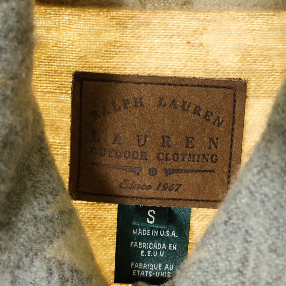 RALPH LAUREN(ラルフローレン) 80-90S VINTAGE NATIVE BLANKET COAT ヴィンテージ USA製 コンチョボタン ネイティブ柄 ブランケットコート ベージュ/グレー