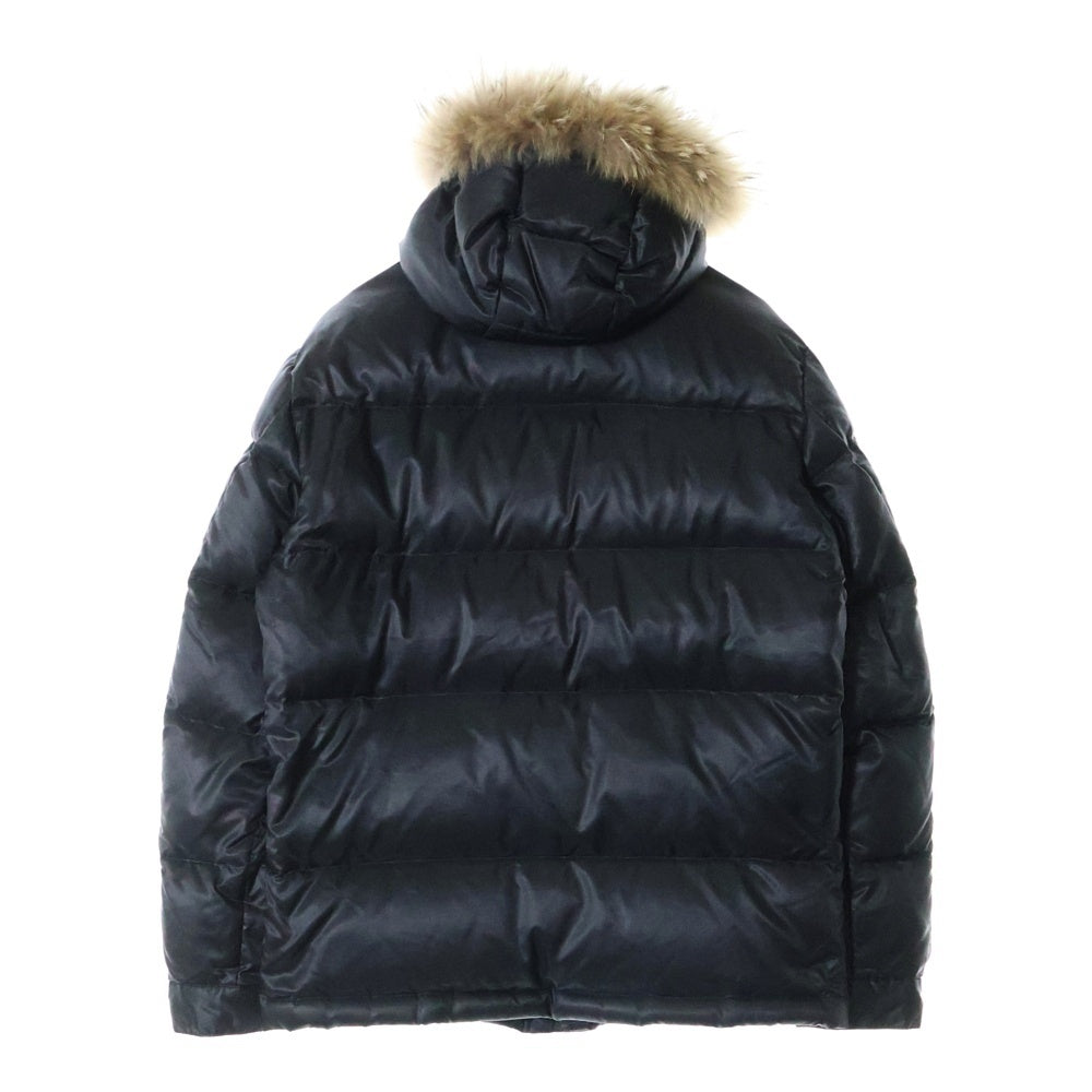 PS Paul Smith(ピーエスバイポールスミス) ラクーンファー フーデッド ダウン ジャケット ブラック