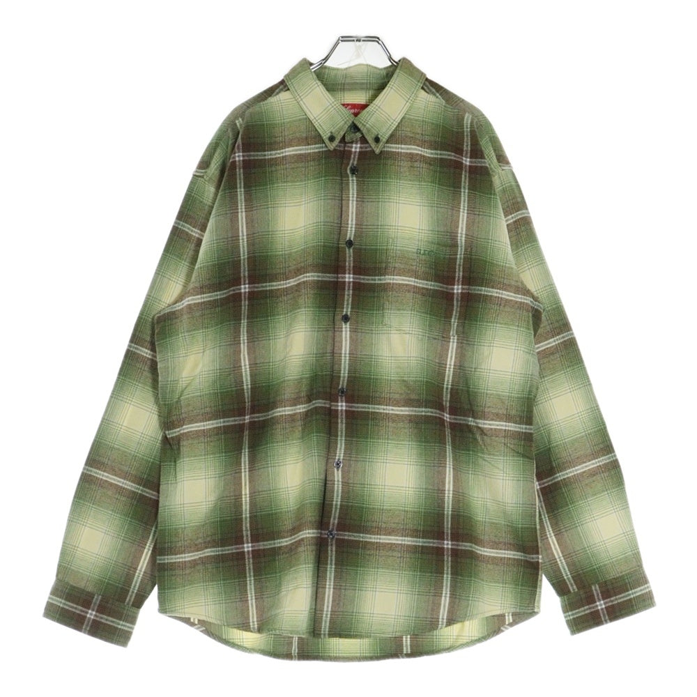 SUPREME(シュプリーム) 23SS Shadow Plaid Flannel Shirt シャドウプレイド ボタンダウン 長袖フランネルシャツ グリーン