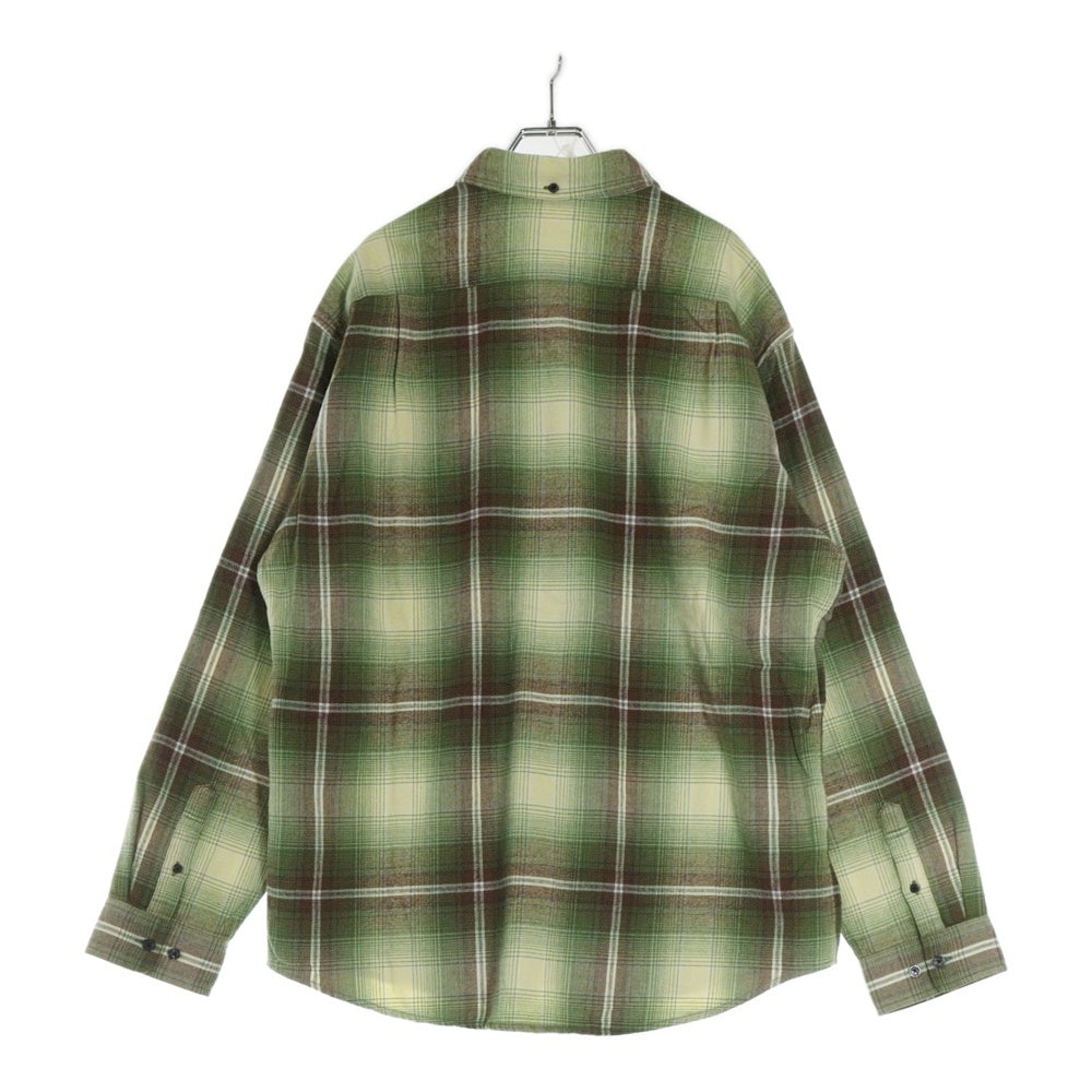 SUPREME(シュプリーム) 23SS Shadow Plaid Flannel Shirt シャドウプレイド ボタンダウン 長袖フランネルシャツ グリーン