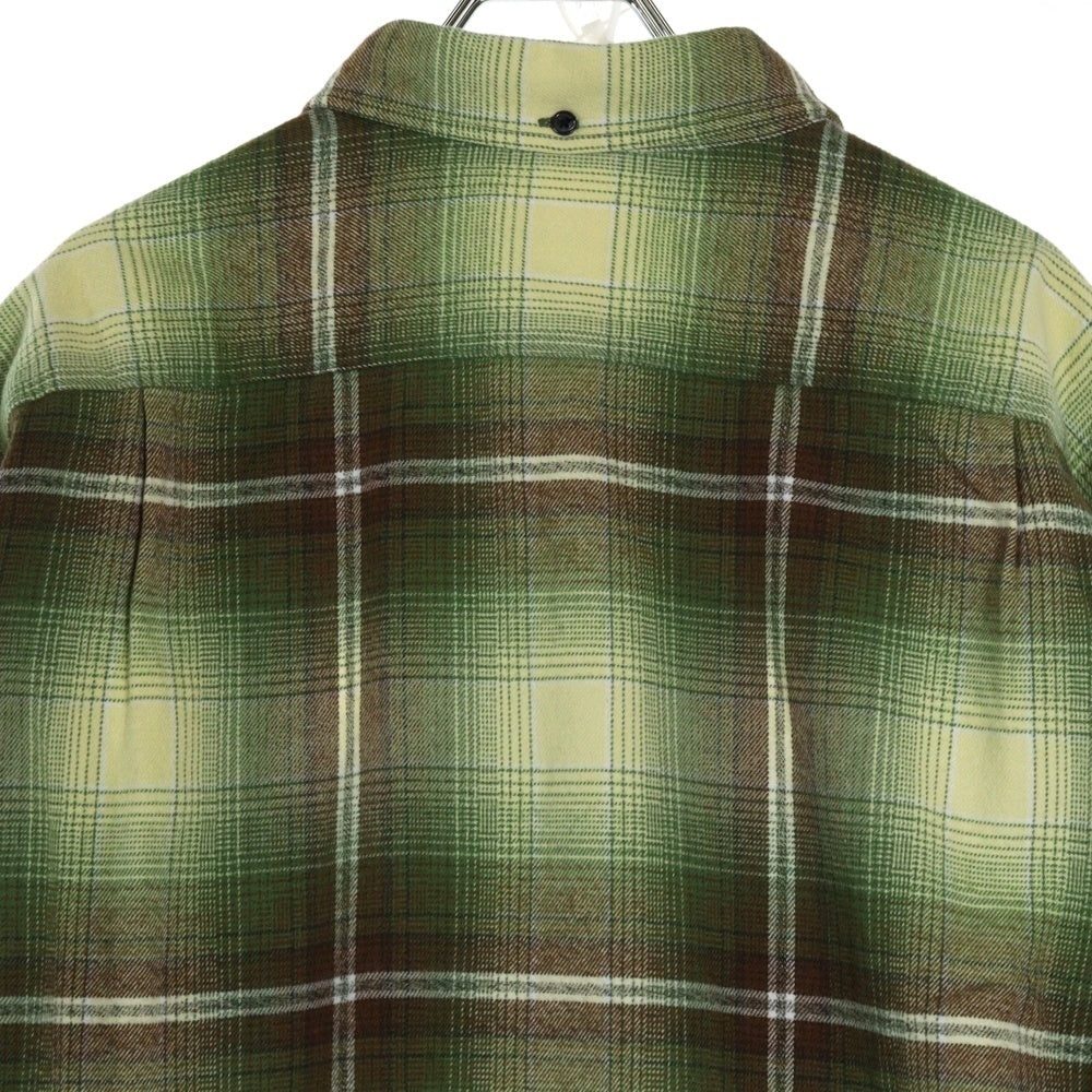 SUPREME(シュプリーム) 23SS Shadow Plaid Flannel Shirt シャドウプレイド ボタンダウン 長袖フランネルシャツ グリーン