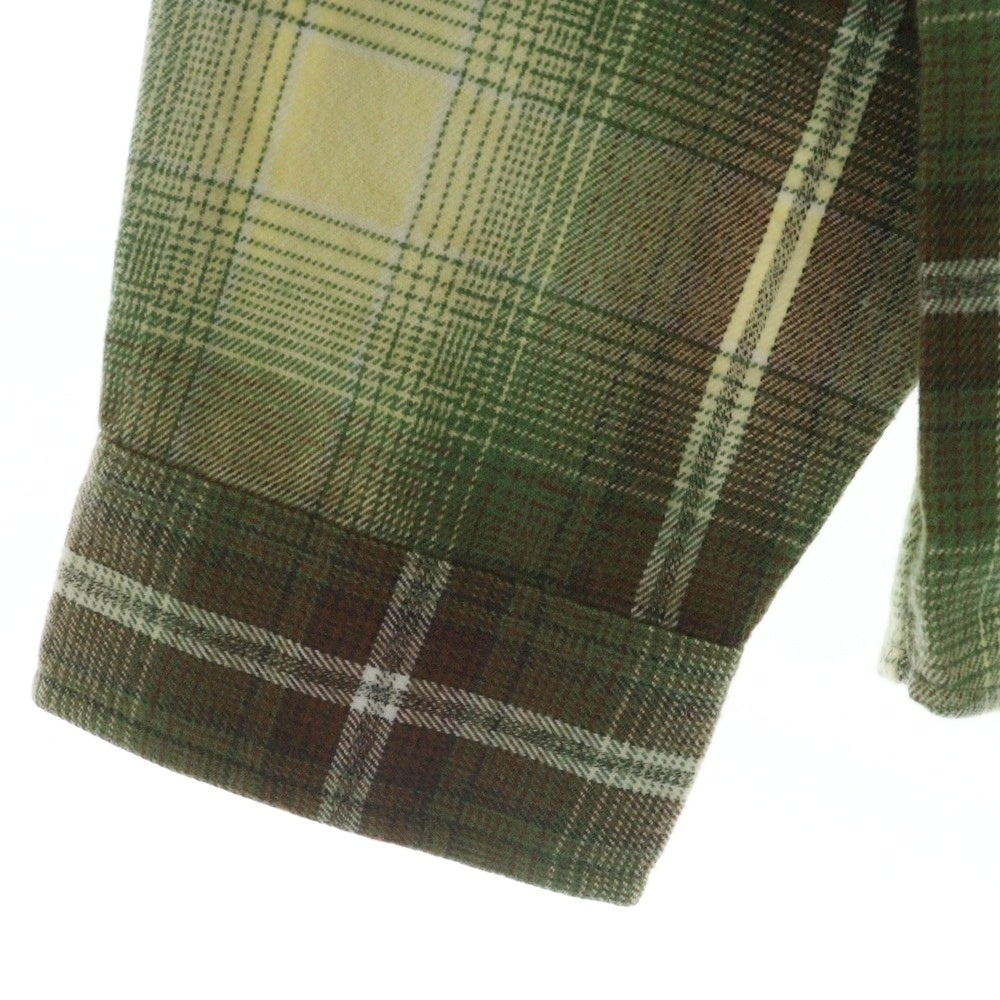 SUPREME(シュプリーム) 23SS Shadow Plaid Flannel Shirt シャドウプレイド ボタンダウン 長袖フランネルシャツ グリーン
