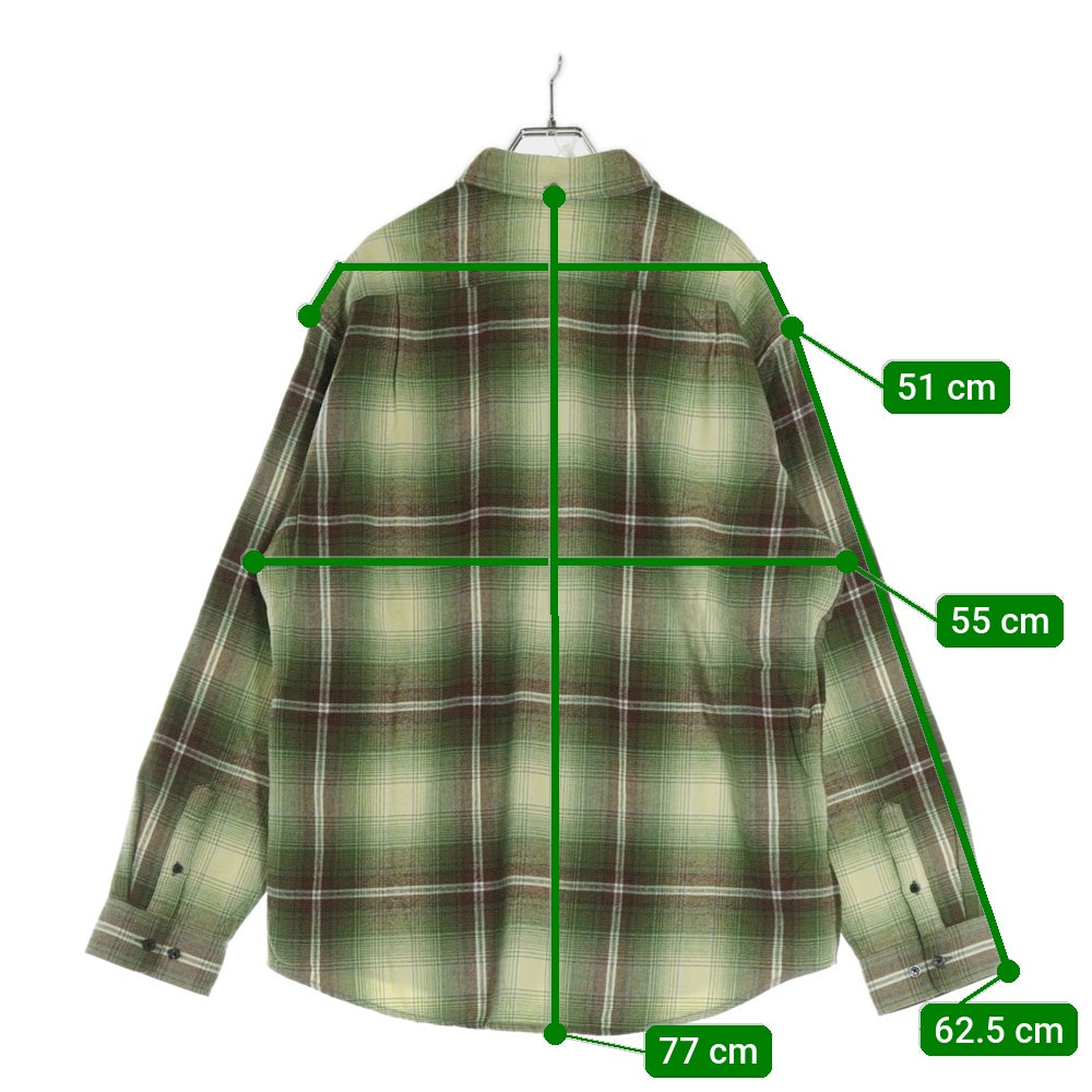 SUPREME(シュプリーム) 23SS Shadow Plaid Flannel Shirt シャドウプレイド ボタンダウン 長袖フランネルシャツ グリーン