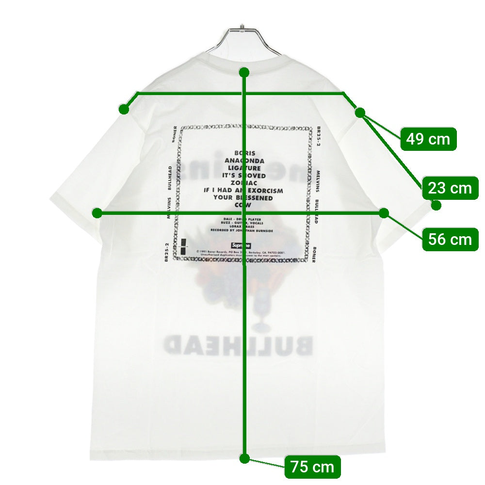 SUPREME(シュプリーム) 24SS Melvins Bullhead Tee メルヴィンス ブルヘッド プリントTシャツ 半袖クルーネックカットソー ホワイト