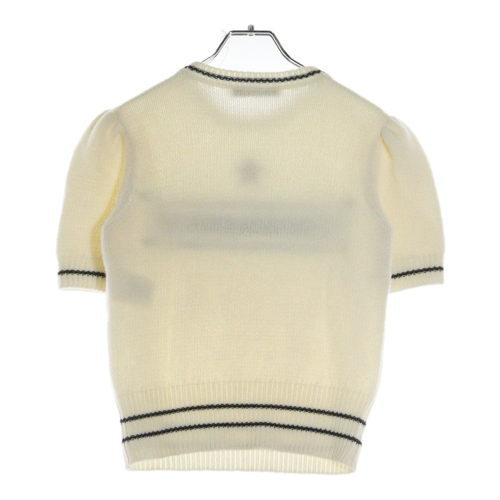 Christian Dior(クリスチャンディオール) 21AW フロントロゴ ショートスリーブ 半袖ニットセーター レディース ホワイト 154S09AM305