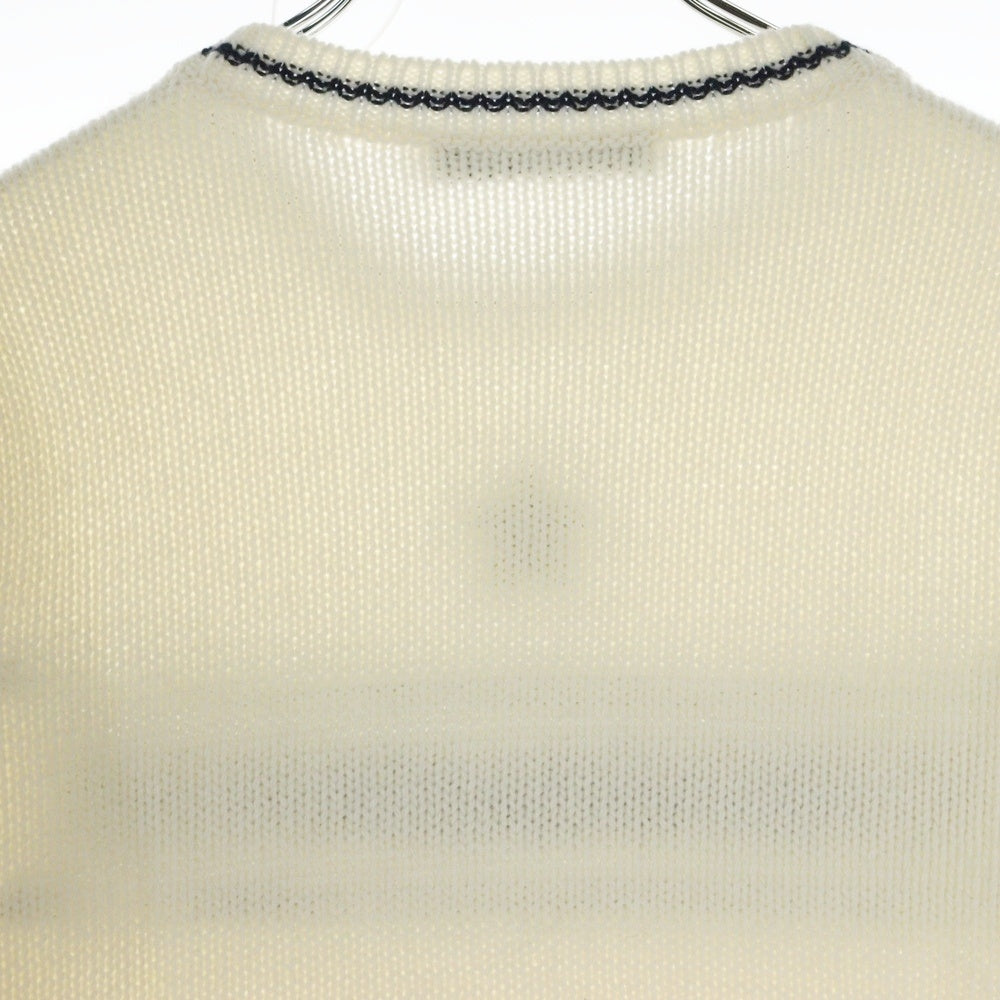 Christian Dior(クリスチャンディオール) 21AW フロントロゴ ショートスリーブ 半袖ニットセーター レディース ホワイト 154S09AM305