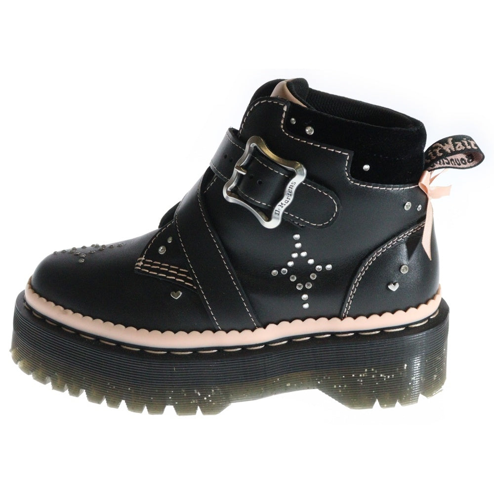 Dr.Martens(ドクターマーチン) CAITIE スタッズ レザー ハイカットブーツ レディース ブラック/ピンク