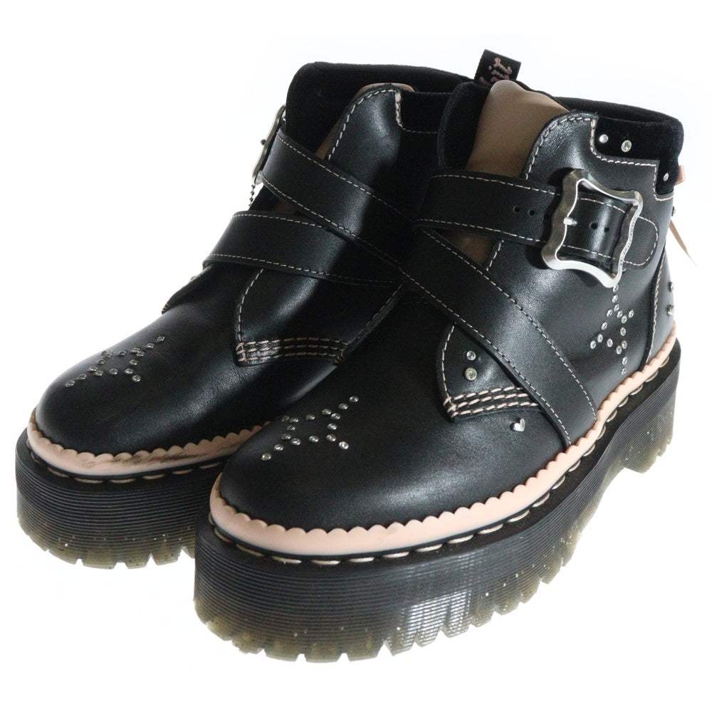 Dr.Martens(ドクターマーチン) CAITIE スタッズ レザー ハイカットブーツ レディース ブラック/ピンク