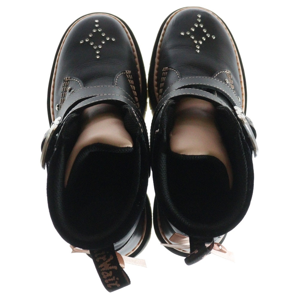 Dr.Martens(ドクターマーチン) CAITIE スタッズ レザー ハイカットブーツ レディース ブラック/ピンク