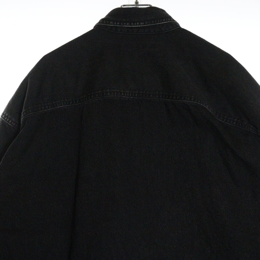 JOHN LAWRENCE SULLIVAN(ジョンローレンスサリバン) WASHED OVERSIZED DENIM SHIRT ウォッシュド オーバーサイズ デニム 長袖シャツ ブラック 3A001-0224-35