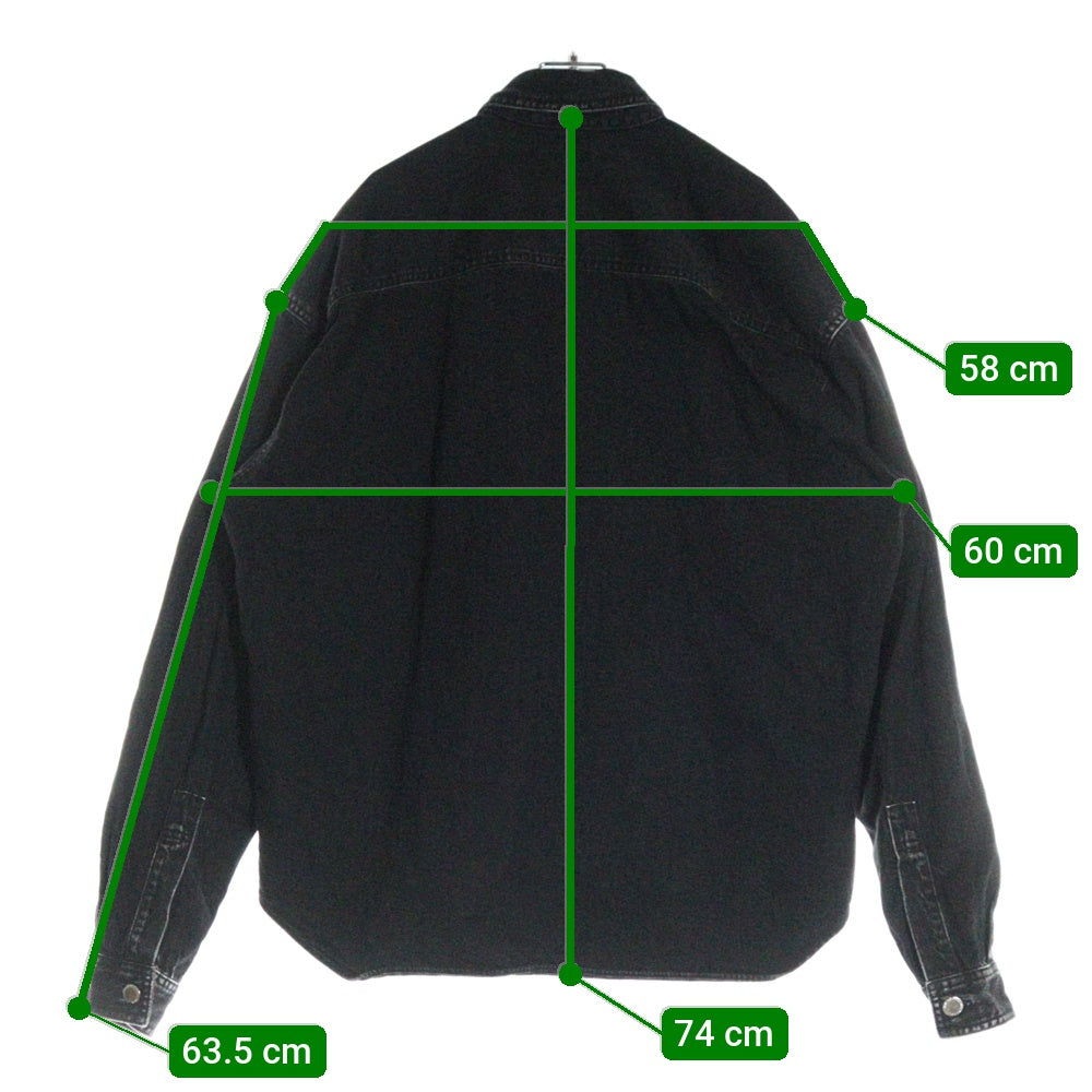 JOHN LAWRENCE SULLIVAN(ジョンローレンスサリバン) WASHED OVERSIZED DENIM SHIRT ウォッシュド オーバーサイズ デニム 長袖シャツ ブラック 3A001-0224-35