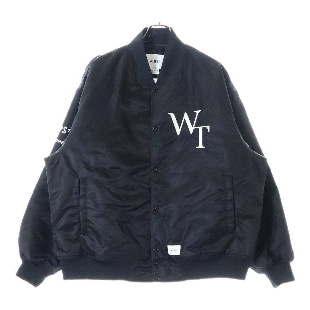 WTAPS(ダブルタップス) 23AW TEAM JACKET NYLON LEAGUE ナイロン リーグ チームジャケット ブルゾン ブラック 232TQDT-JKM05