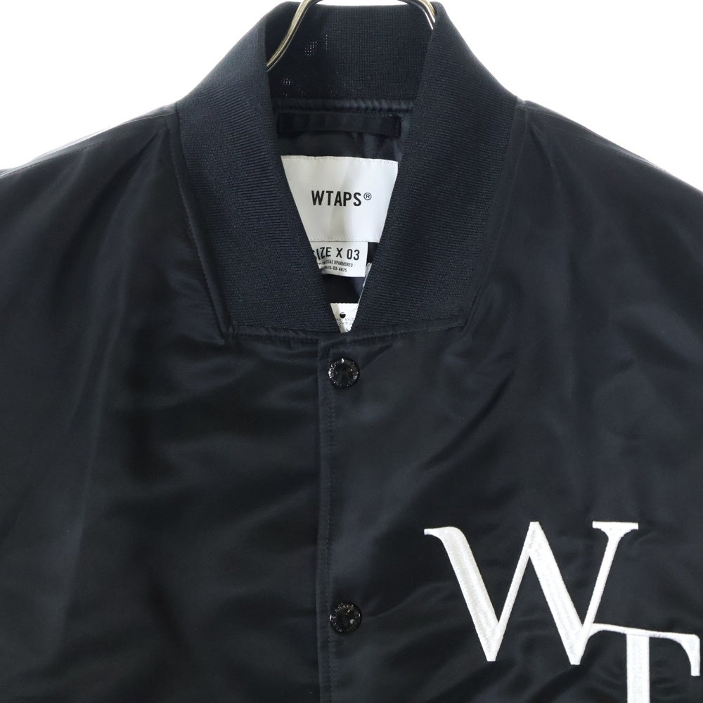 WTAPS(ダブルタップス) 23AW TEAM JACKET NYLON LEAGUE ナイロン リーグ チームジャケット ブルゾン ブラック 232TQDT-JKM05