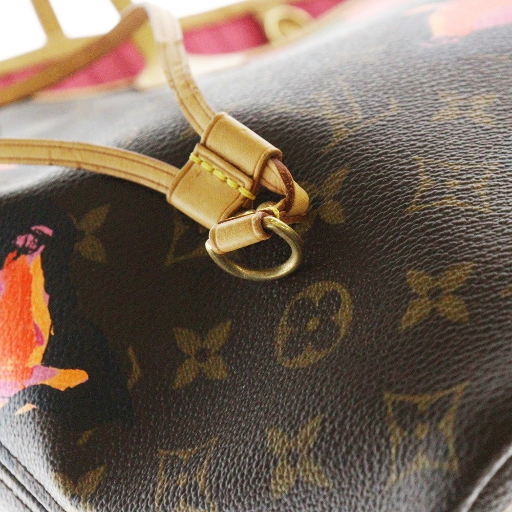 LOUIS VUITTON(ルイヴィトン) モノグラム ローズ ネヴァーフルMM レザー トート ハンドバッグ ブラウン/ピンク SP0029 M48613
