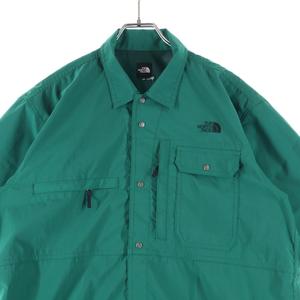 THE NORTH FACE(ザノースフェイス) S/S TRIP FIELD SHIRTS トリップフィールド ナイロン スナップボタン 半袖シャツ グリーン NR22551