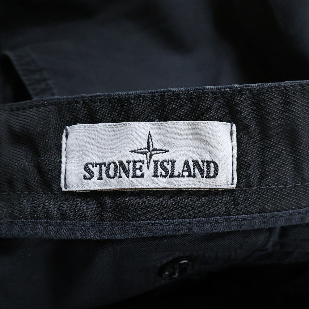 STONE ISLAND(ストーンアイランド) OLD EFFECT CARGO PANTS ロゴワッペン ウォッシュド加工 カーゴパンツ ブラック 7015318WA
