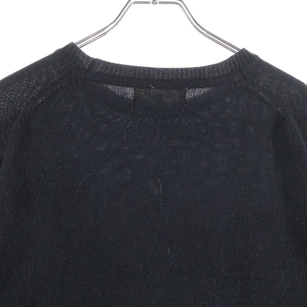 TOMMY HILFIGER(トミーヒルフィガー) ロゴエンブロイダリー ミドルゲージ ニット カーディガン ブラック/レッド