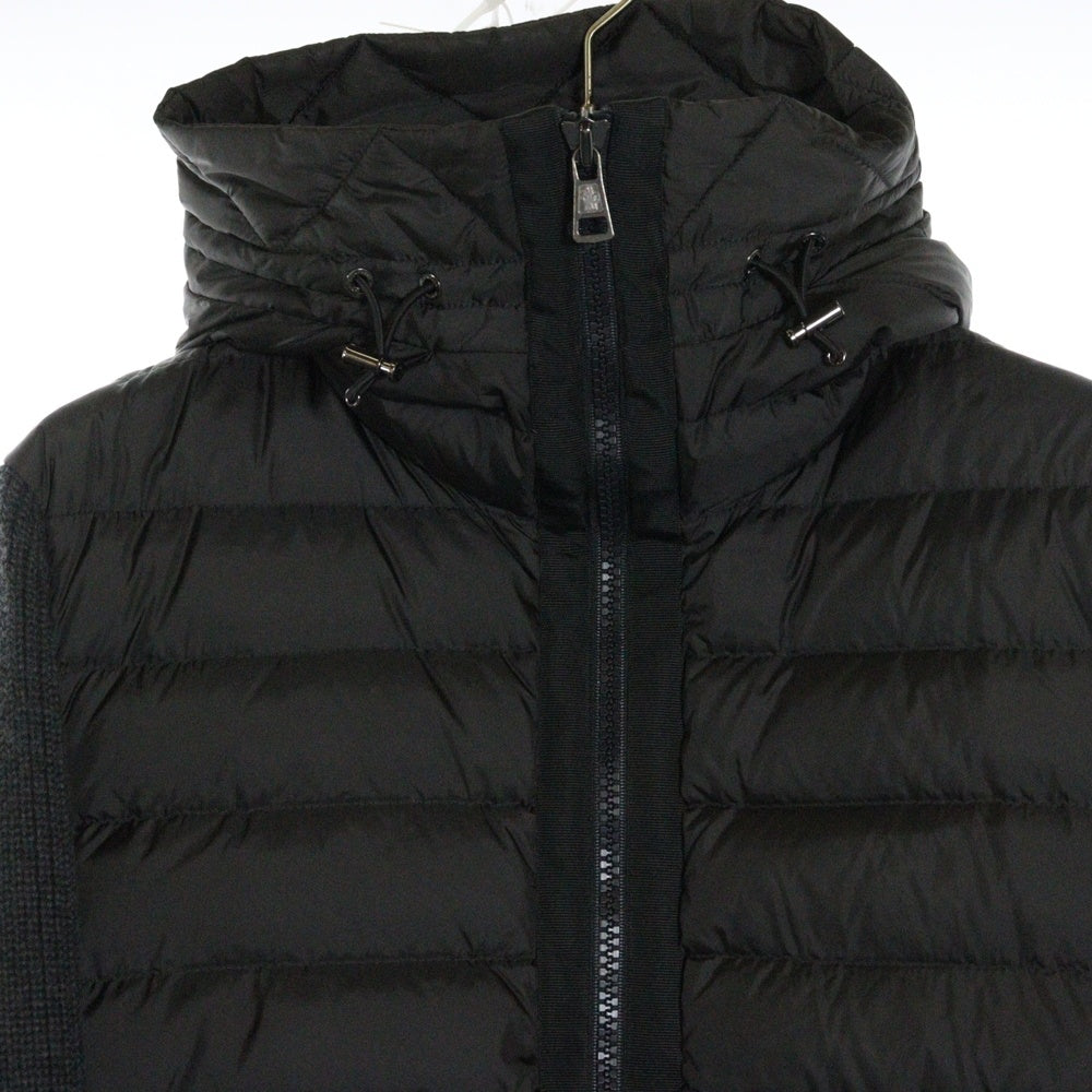 MONCLER(モンクレール) 17SS MAGLIONE TRICOT CARDIGAN ミドルゲージニット切り替え ジップアップ フーデッド ダウンジャケット グレー C20919402800 9478