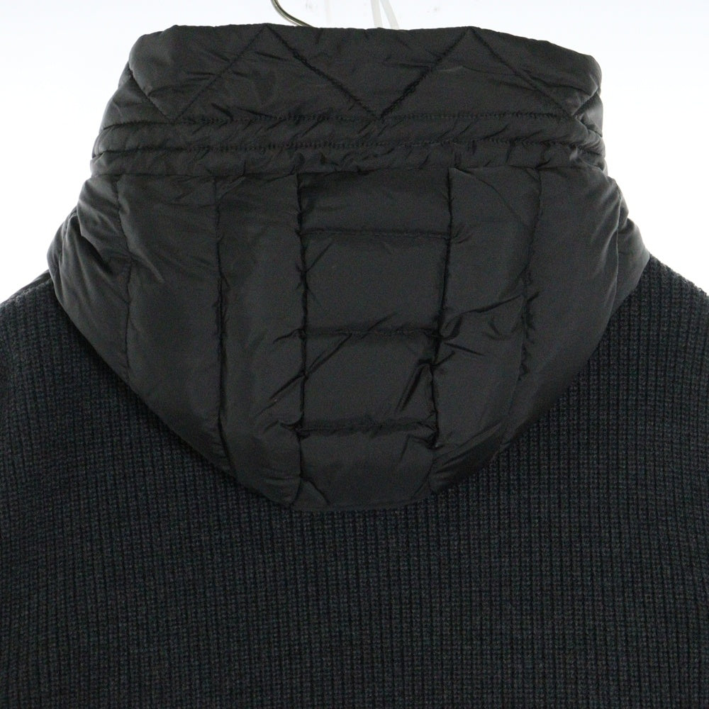 MONCLER(モンクレール) 17SS MAGLIONE TRICOT CARDIGAN ミドルゲージニット切り替え ジップアップ フーデッド ダウンジャケット グレー C20919402800 9478