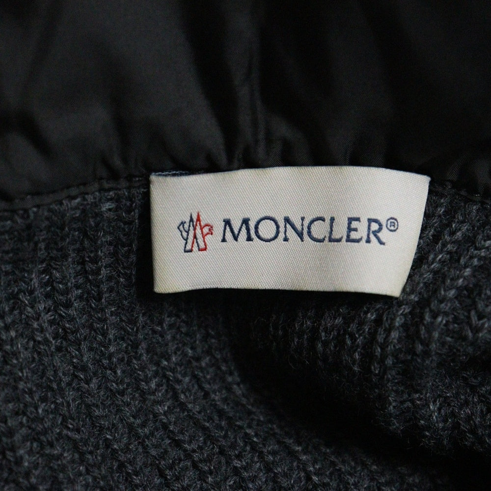 MONCLER(モンクレール) 17SS MAGLIONE TRICOT CARDIGAN ミドルゲージニット切り替え ジップアップ フーデッド ダウンジャケット グレー C20919402800 9478