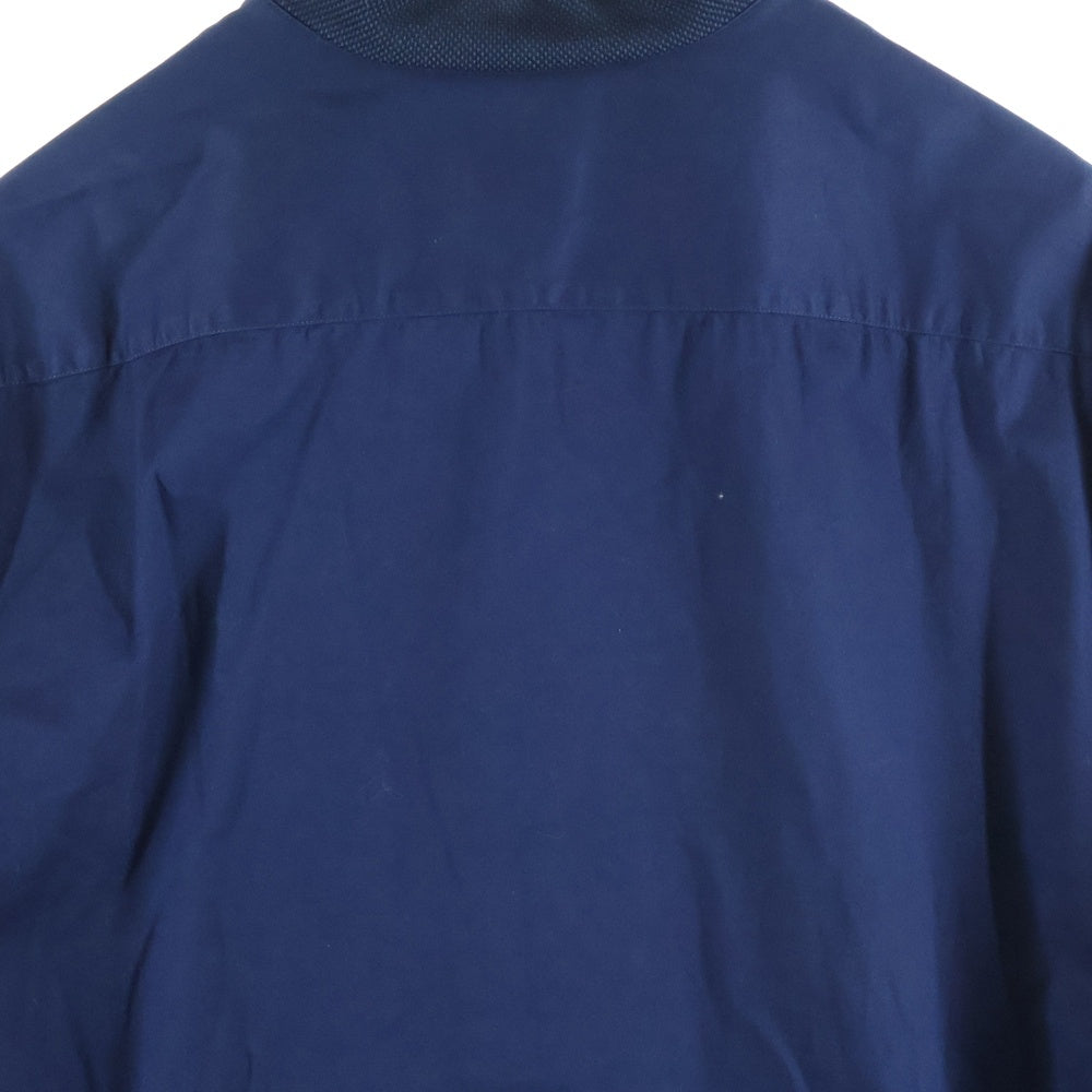 ARMANI COLLEZIONI(アルマーニ コレツィオーニ) メッシュカラー ジップアップ コットン シャツ ブルゾン ジャケット ネイビー PCSMXTPC5F8