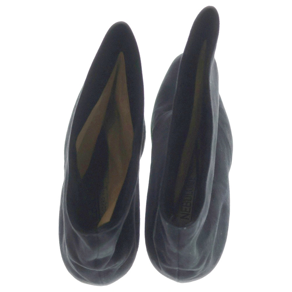 NEBULONIE(ネブローニ) SUEDE SHORT BOOTS スウェード ショートブーツ ブラック レディース