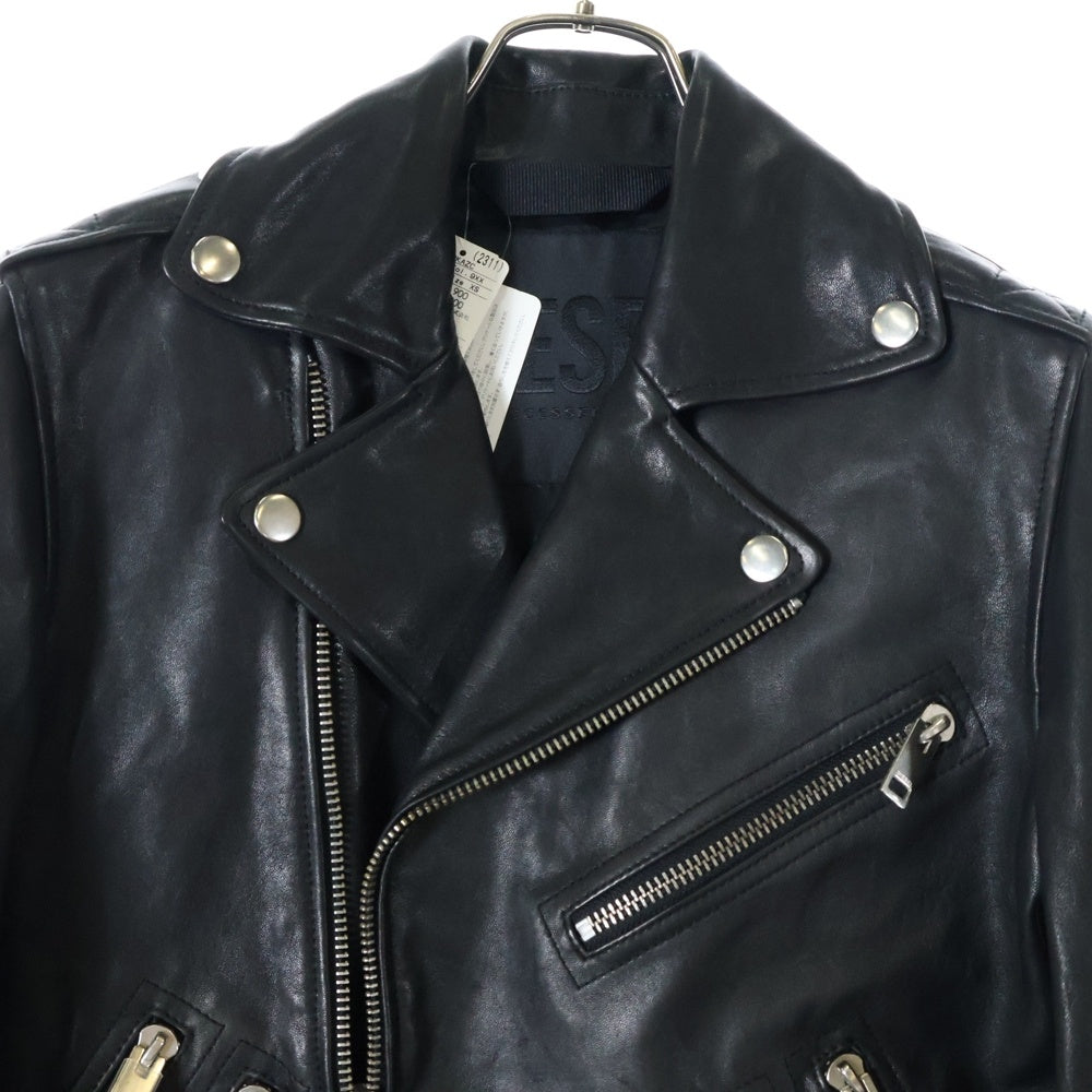 DIESEL(ディーゼル) L-GARRETT JACKET ギャレット シープスキン ダブル ライダースジャケット ブラック A00040