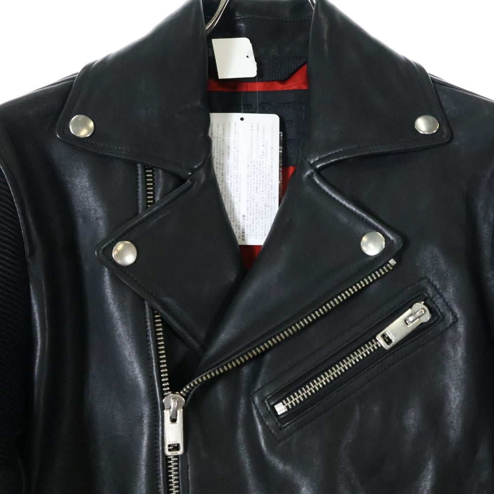 DIESEL(ディーゼル) L-STARKVILLE JACKET スタークビル シープスキン ダブル ライダースジャケット ブラック A01575