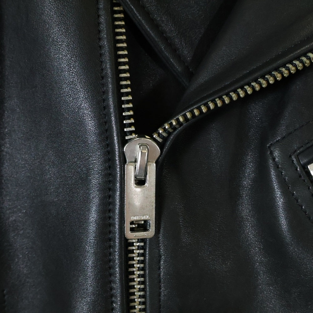 DIESEL(ディーゼル) L-STARKVILLE JACKET スタークビル シープスキン ダブル ライダースジャケット ブラック A01575