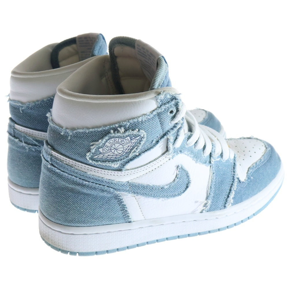 NIKE(ナイキ) WMNS AIR JORDAN 1 HIGH OG DENIM ウィメンズ エアジョーダン1 OG デニム ハイカットスニーカー レディース ホワイト/ブルー US7/24cm DM9036-104