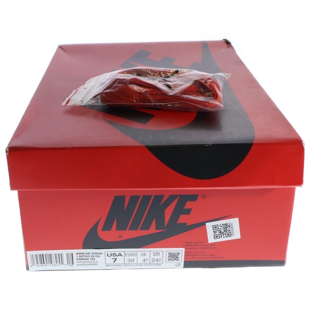NIKE(ナイキ) WMNS AIR JORDAN 1 HIGH OG DENIM ウィメンズ エアジョーダン1 OG デニム ハイカットスニーカー レディース ホワイト/ブルー US7/24cm DM9036-104
