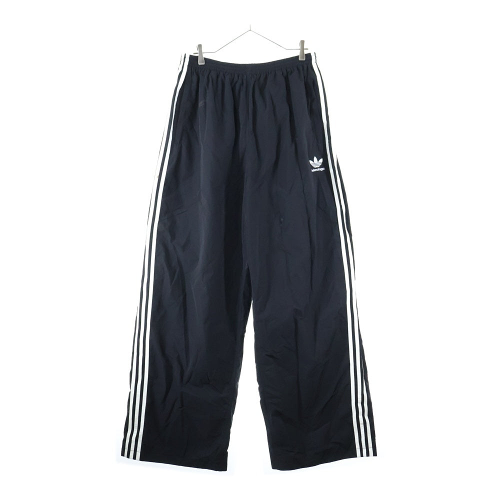 BALENCIAGA(バレンシアガ) 22AW ×ADIDAS BAGGY WIDE TRACK PANT アディダス バギー サイドライン ワイド トラック ナイロンパンツ ブラック 736051 TNQ25