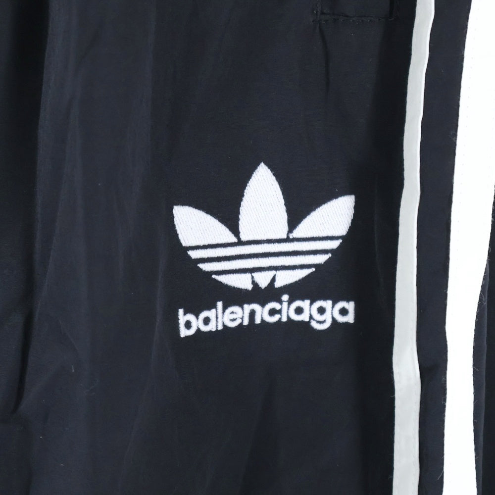 BALENCIAGA(バレンシアガ) 22AW ×ADIDAS BAGGY WIDE TRACK PANT アディダス バギー サイドライン ワイド トラック ナイロンパンツ ブラック 736051 TNQ25