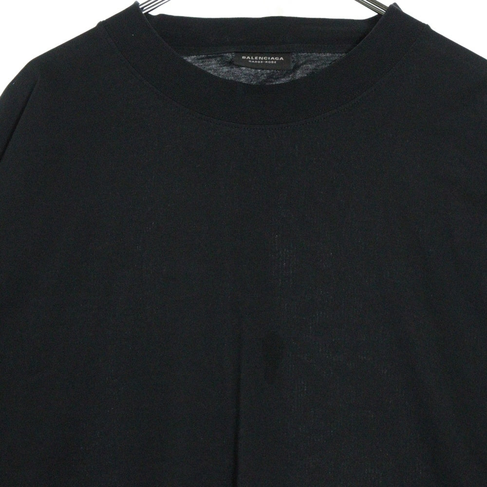 BALENCIAGA(バレンシアガ) オーバーサイズ コットン モックネック カットソー 半袖Tシャツ ブラック 724509 TNVL8