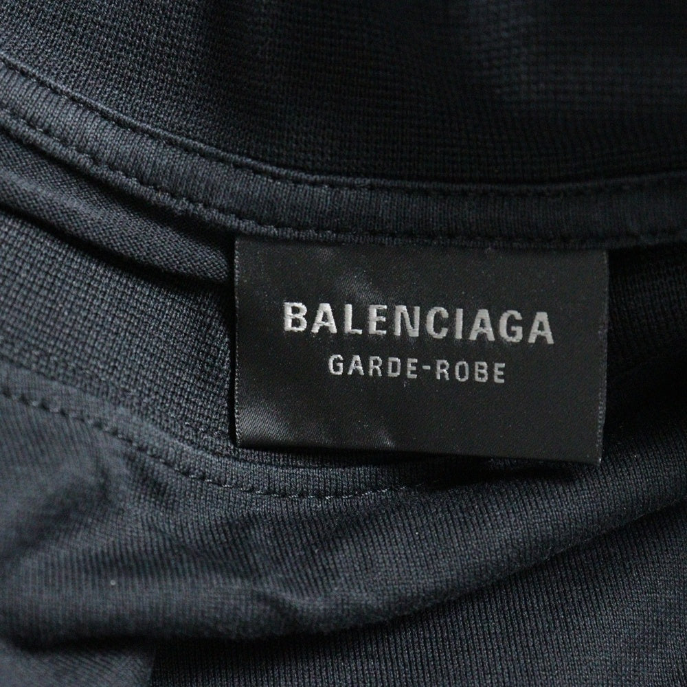 BALENCIAGA(バレンシアガ) オーバーサイズ コットン モックネック カットソー 半袖Tシャツ ブラック 724509 TNVL8